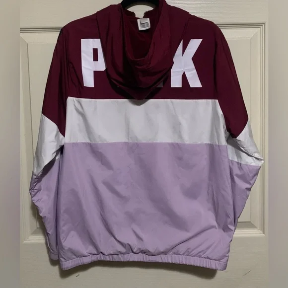 PINK Victoria's Secret Women Burgundy and Lavender Raincoat, XS/S NWOT. - Picture 3 of 12